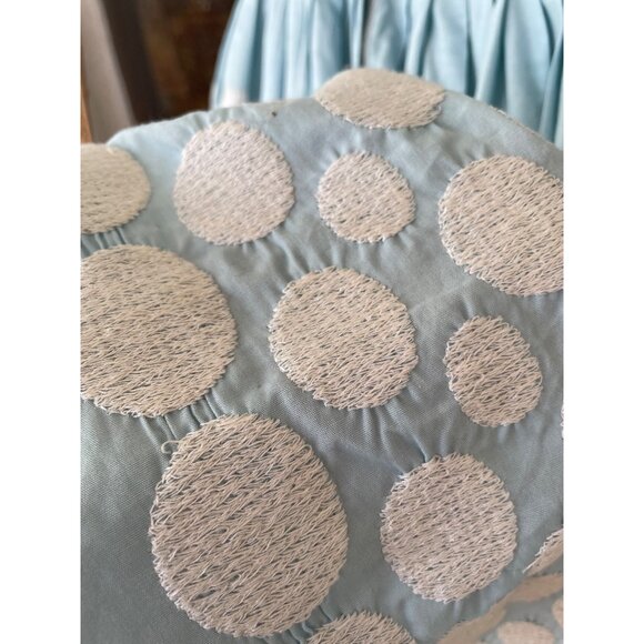 Vintage 1950s Betty Barclay Fit and Flare Dress Blue Embroidery Circles Sz Small - Picture 8 of 16